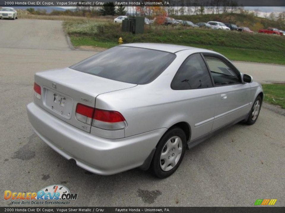 2000 Honda Civic EX Coupe Vogue Silver Metallic / Gray Photo #11