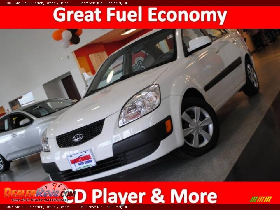 2006 Kia Rio LX Sedan White / Beige Photo #1