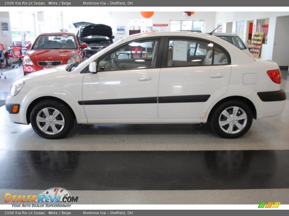 2006 Kia Rio LX Sedan White / Beige Photo #3