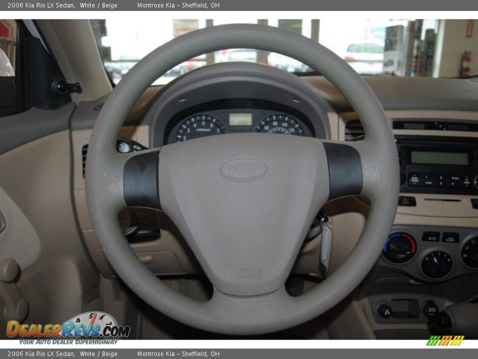 2006 Kia Rio LX Sedan White / Beige Photo #27