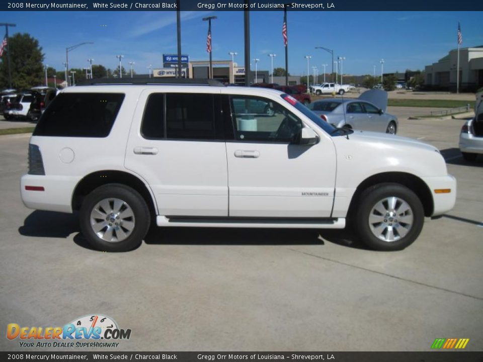 2008 Mercury Mountaineer White Suede / Charcoal Black Photo #4