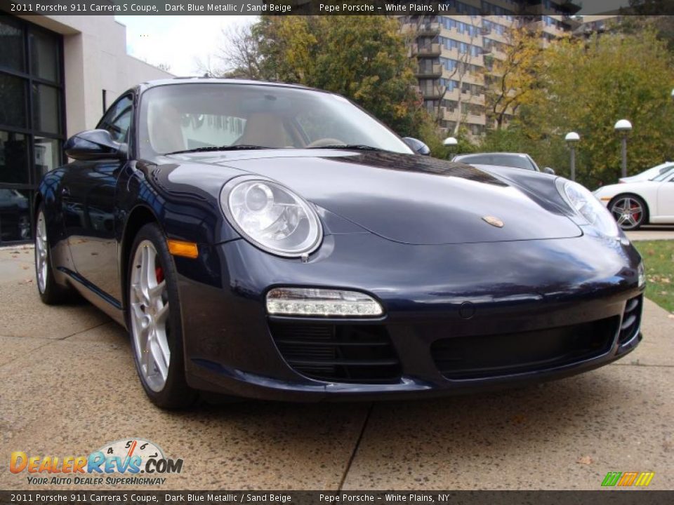 2011 Porsche 911 Carrera S Coupe Dark Blue Metallic / Sand Beige Photo #3