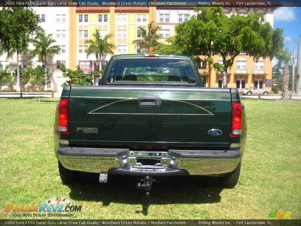 2000 Ford F350 Super Duty Lariat Crew Cab Dually Woodland Green Metallic / Medium Parchment Photo #24