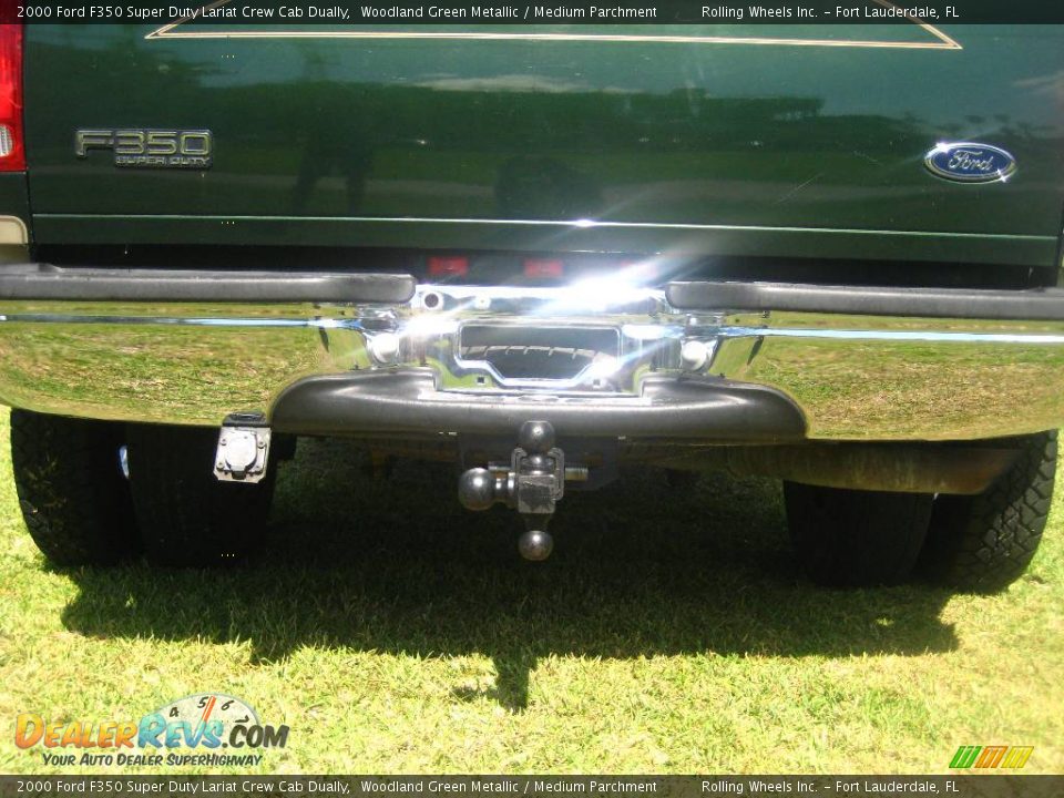 2000 Ford F350 Super Duty Lariat Crew Cab Dually Woodland Green Metallic / Medium Parchment Photo #25