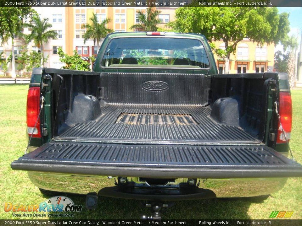 2000 Ford F350 Super Duty Lariat Crew Cab Dually Woodland Green Metallic / Medium Parchment Photo #28