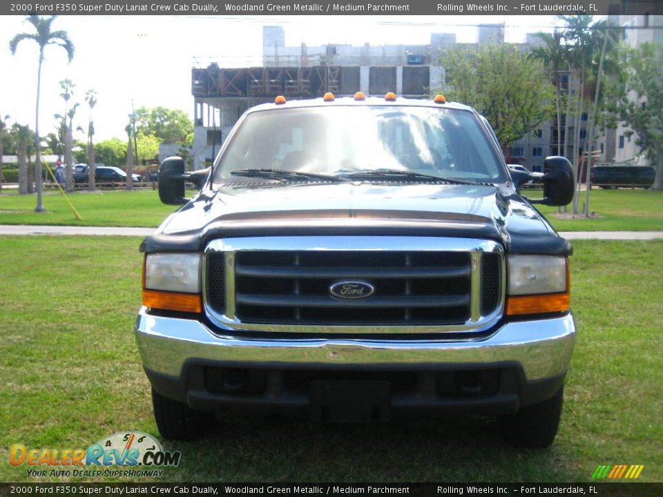 2000 Ford F350 Super Duty Lariat Crew Cab Dually Woodland Green Metallic / Medium Parchment Photo #31