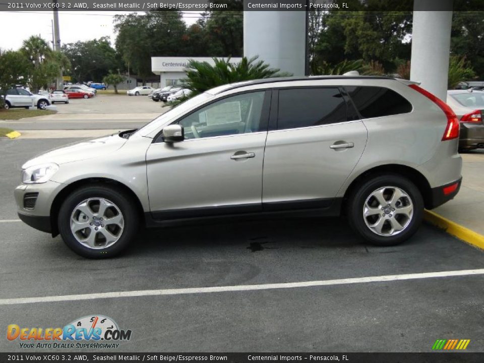 2011 Volvo XC60 3.2 AWD Seashell Metallic / Soft Beige/Esspresso Brown Photo #3