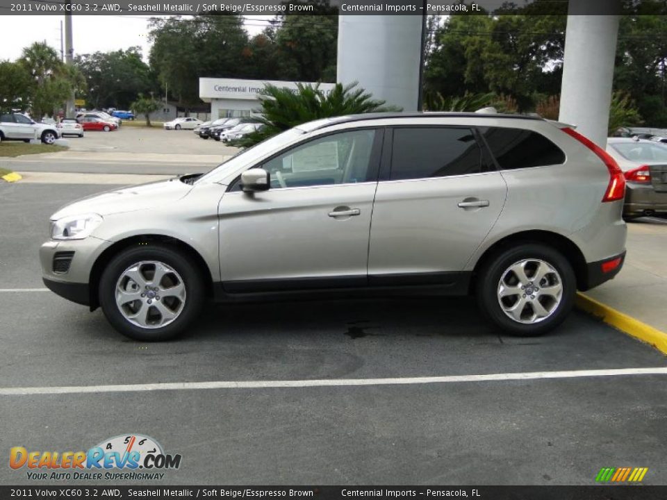 2011 Volvo XC60 3.2 AWD Seashell Metallic / Soft Beige/Esspresso Brown Photo #17