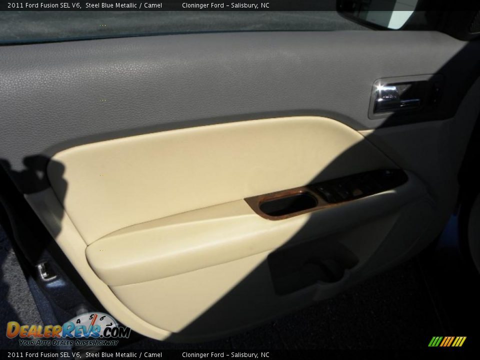2011 Ford Fusion SEL V6 Steel Blue Metallic / Camel Photo #15