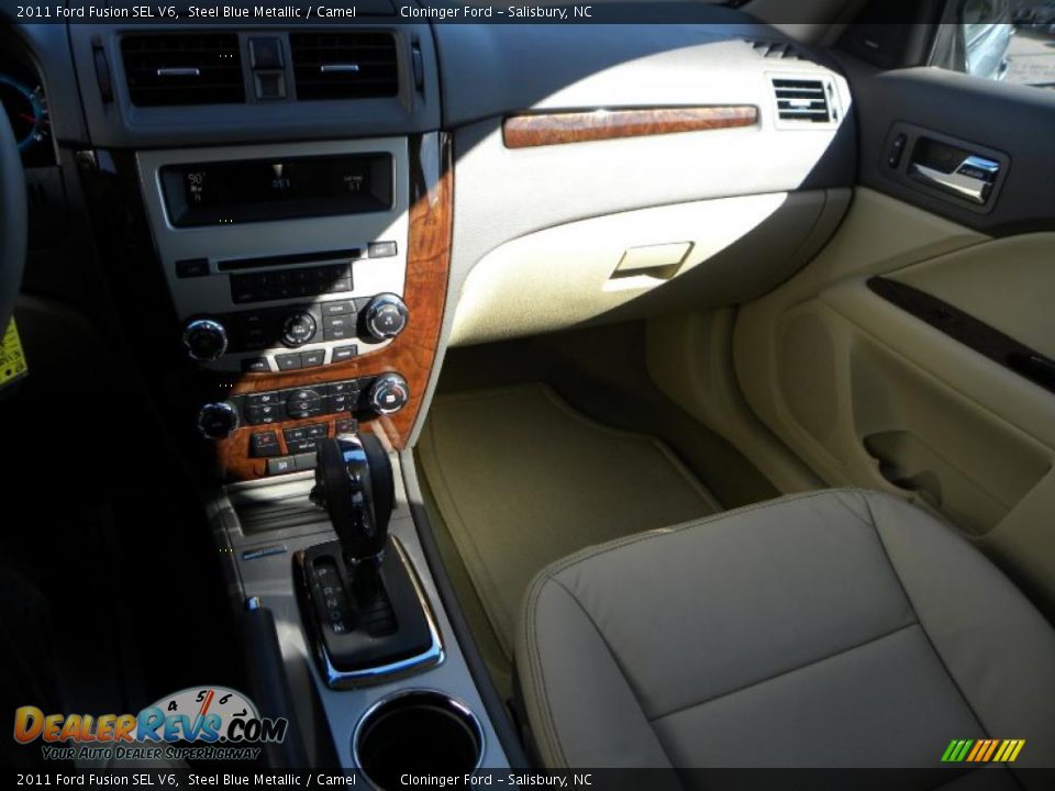 2011 Ford Fusion SEL V6 Steel Blue Metallic / Camel Photo #22