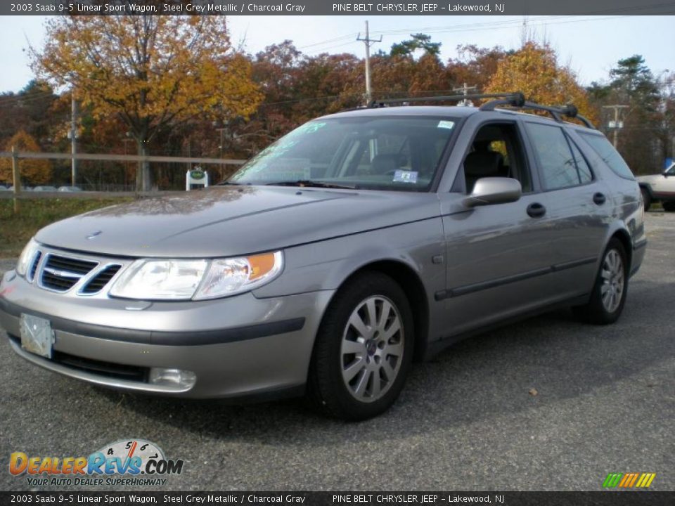 2003 Saab 9-5 Linear Sport Wagon Steel Grey Metallic / Charcoal Gray Photo #1