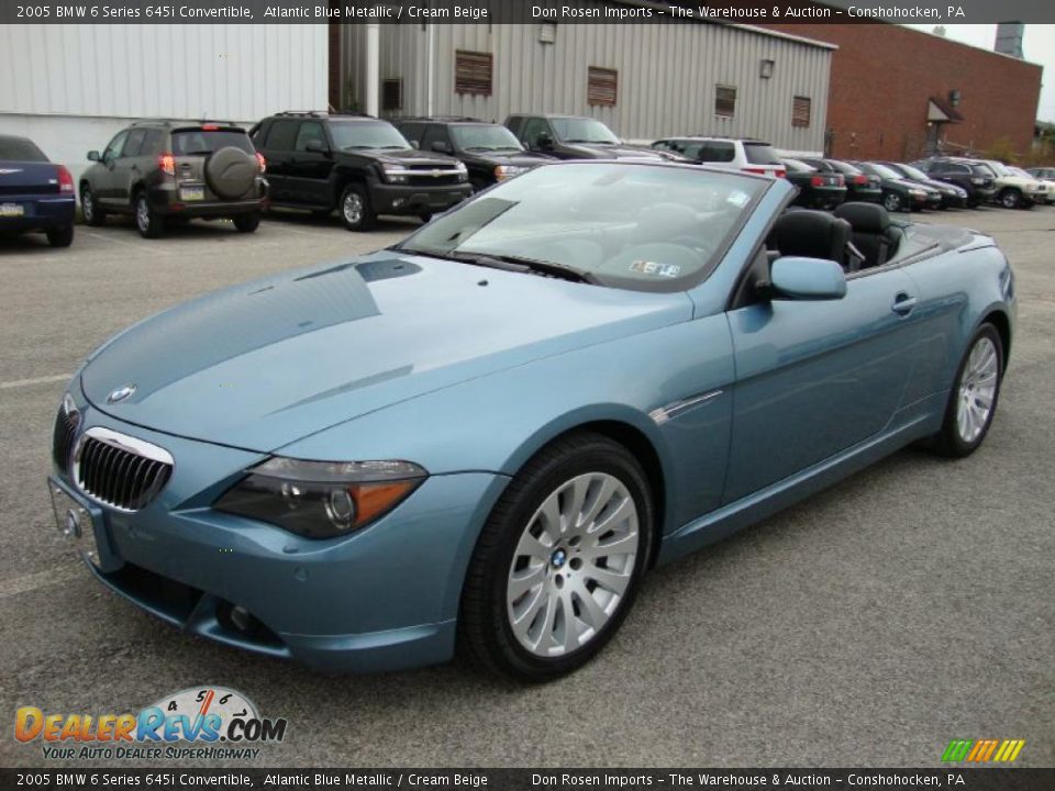 2005 BMW 6 Series 645i Convertible Atlantic Blue Metallic / Cream Beige Photo #2