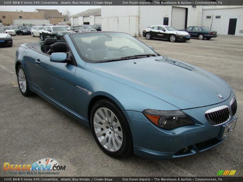 2005 BMW 6 Series 645i Convertible Atlantic Blue Metallic / Cream Beige Photo #4