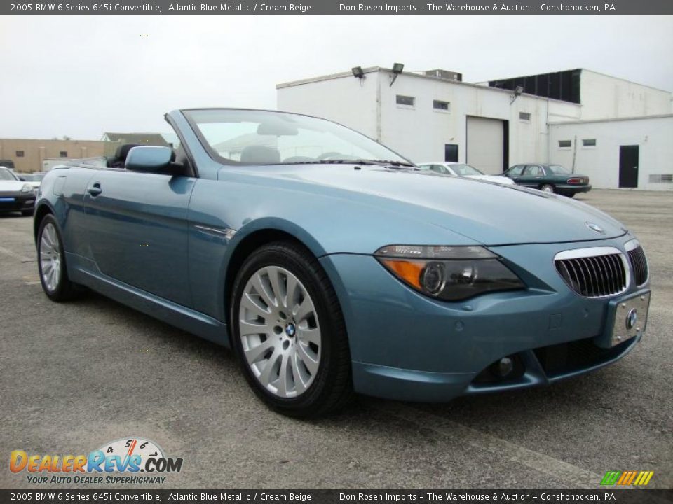 2005 BMW 6 Series 645i Convertible Atlantic Blue Metallic / Cream Beige Photo #5