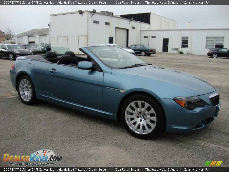 2005 BMW 6 Series 645i Convertible Atlantic Blue Metallic / Cream Beige Photo #6