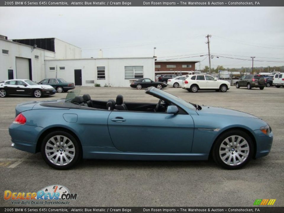 2005 BMW 6 Series 645i Convertible Atlantic Blue Metallic / Cream Beige Photo #7