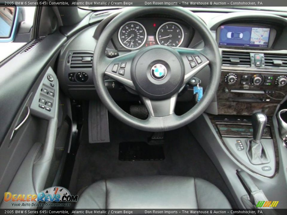 2005 BMW 6 Series 645i Convertible Atlantic Blue Metallic / Cream Beige Photo #27