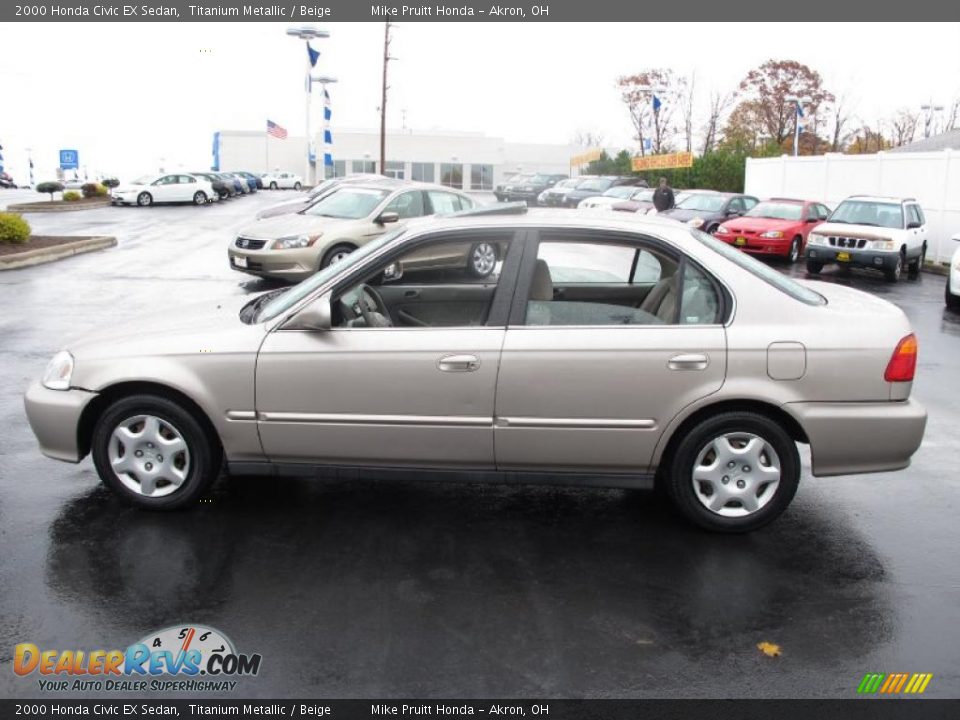 2000 Honda Civic EX Sedan Titanium Metallic / Beige Photo #1