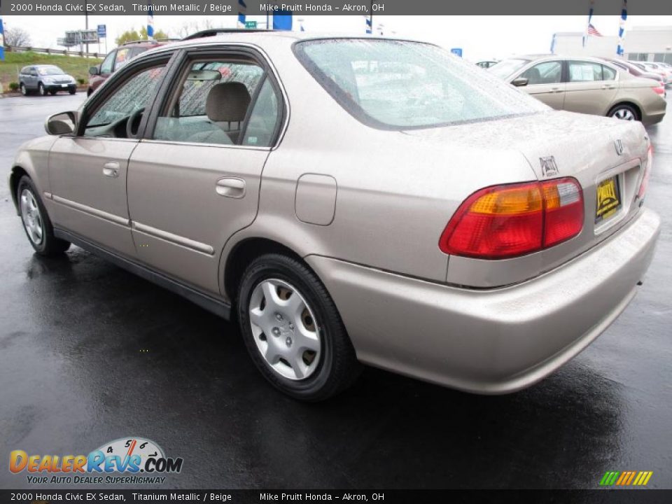 2000 Honda Civic EX Sedan Titanium Metallic / Beige Photo #2