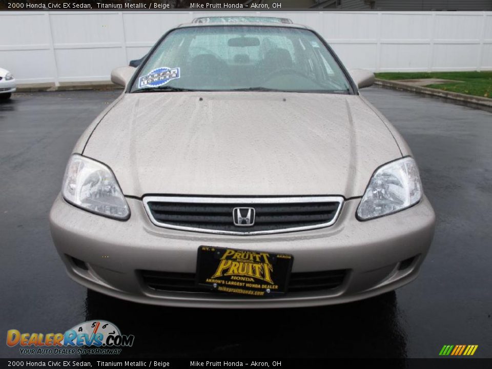 2000 Honda Civic EX Sedan Titanium Metallic / Beige Photo #4