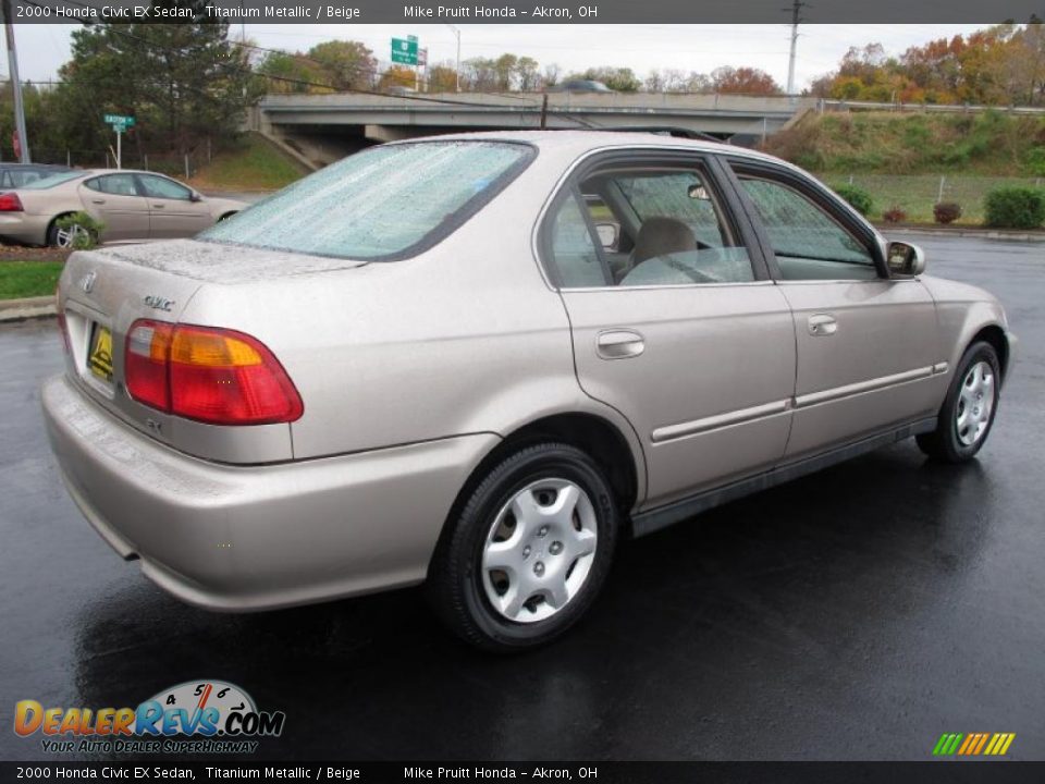 2000 Honda Civic EX Sedan Titanium Metallic / Beige Photo #7