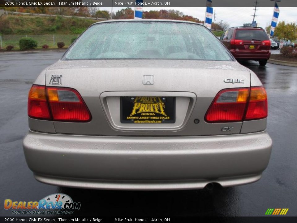 2000 Honda Civic EX Sedan Titanium Metallic / Beige Photo #8