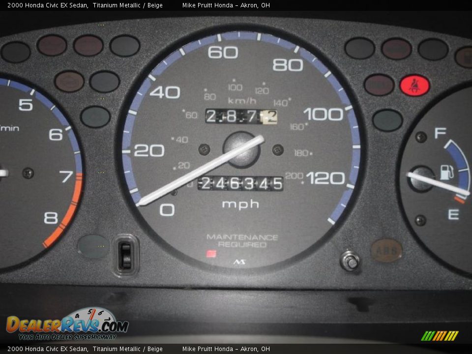 2000 Honda Civic EX Sedan Titanium Metallic / Beige Photo #17