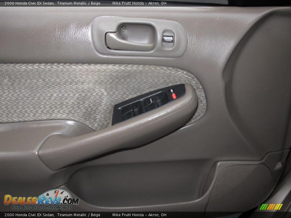 2000 Honda Civic EX Sedan Titanium Metallic / Beige Photo #19