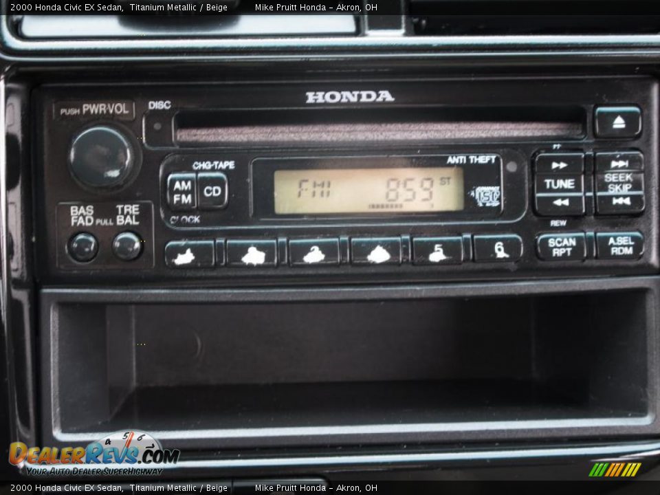 2000 Honda Civic EX Sedan Titanium Metallic / Beige Photo #20