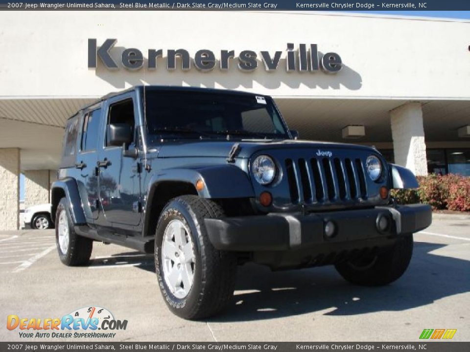 2007 Jeep Wrangler Unlimited Sahara Steel Blue Metallic / Dark Slate Gray/Medium Slate Gray Photo #1