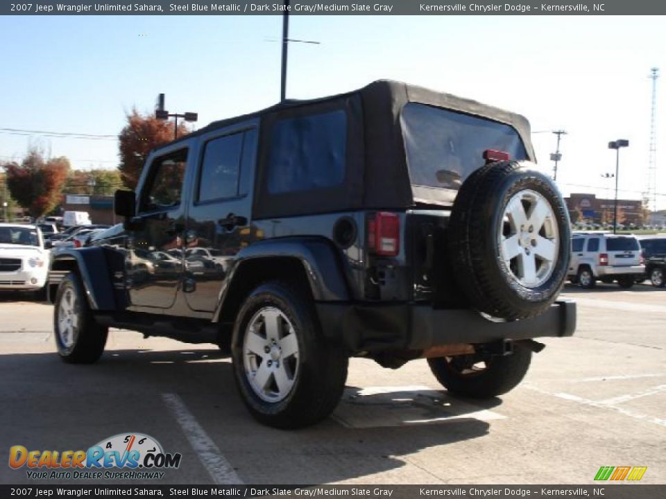 2007 Jeep Wrangler Unlimited Sahara Steel Blue Metallic / Dark Slate Gray/Medium Slate Gray Photo #5