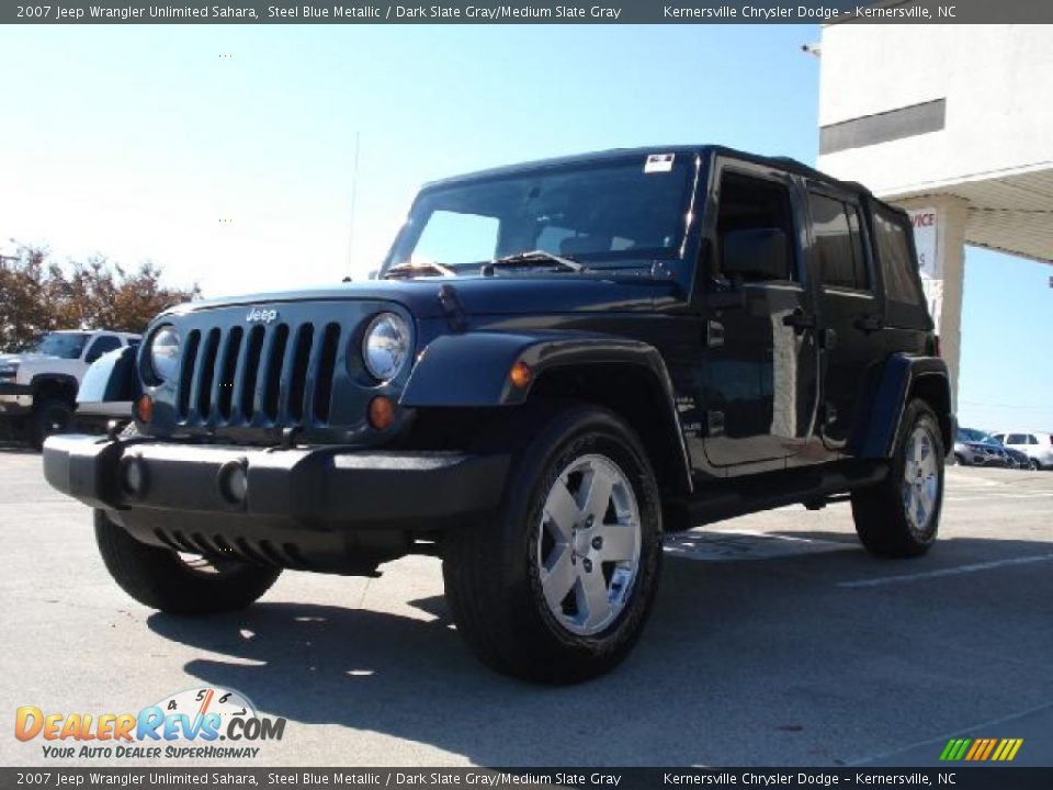 2007 Jeep Wrangler Unlimited Sahara Steel Blue Metallic / Dark Slate Gray/Medium Slate Gray Photo #7