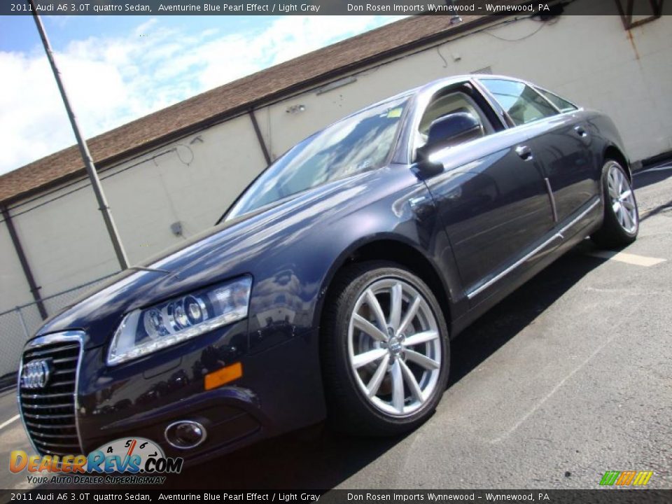 2011 Audi A6 3.0T quattro Sedan Aventurine Blue Pearl Effect / Light Gray Photo #1