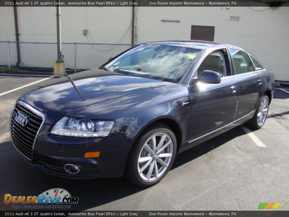 2011 Audi A6 3.0T quattro Sedan Aventurine Blue Pearl Effect / Light Gray Photo #2