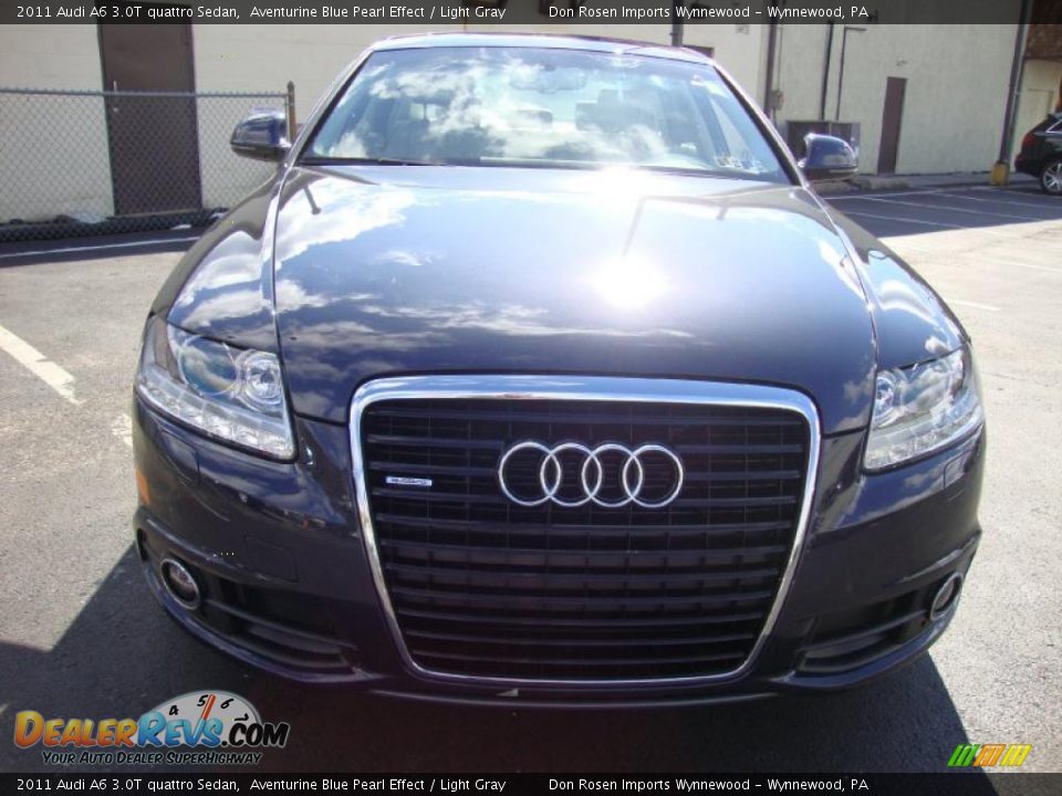 2011 Audi A6 3.0T quattro Sedan Aventurine Blue Pearl Effect / Light Gray Photo #3