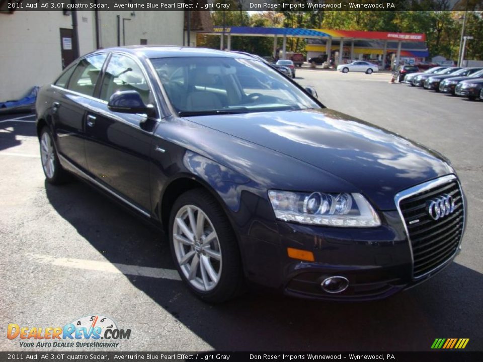 2011 Audi A6 3.0T quattro Sedan Aventurine Blue Pearl Effect / Light Gray Photo #4