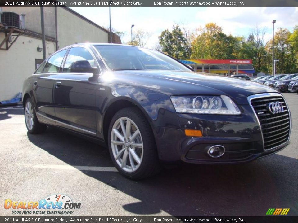 2011 Audi A6 3.0T quattro Sedan Aventurine Blue Pearl Effect / Light Gray Photo #5
