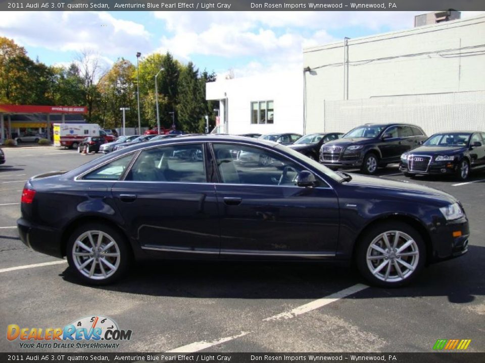 2011 Audi A6 3.0T quattro Sedan Aventurine Blue Pearl Effect / Light Gray Photo #7