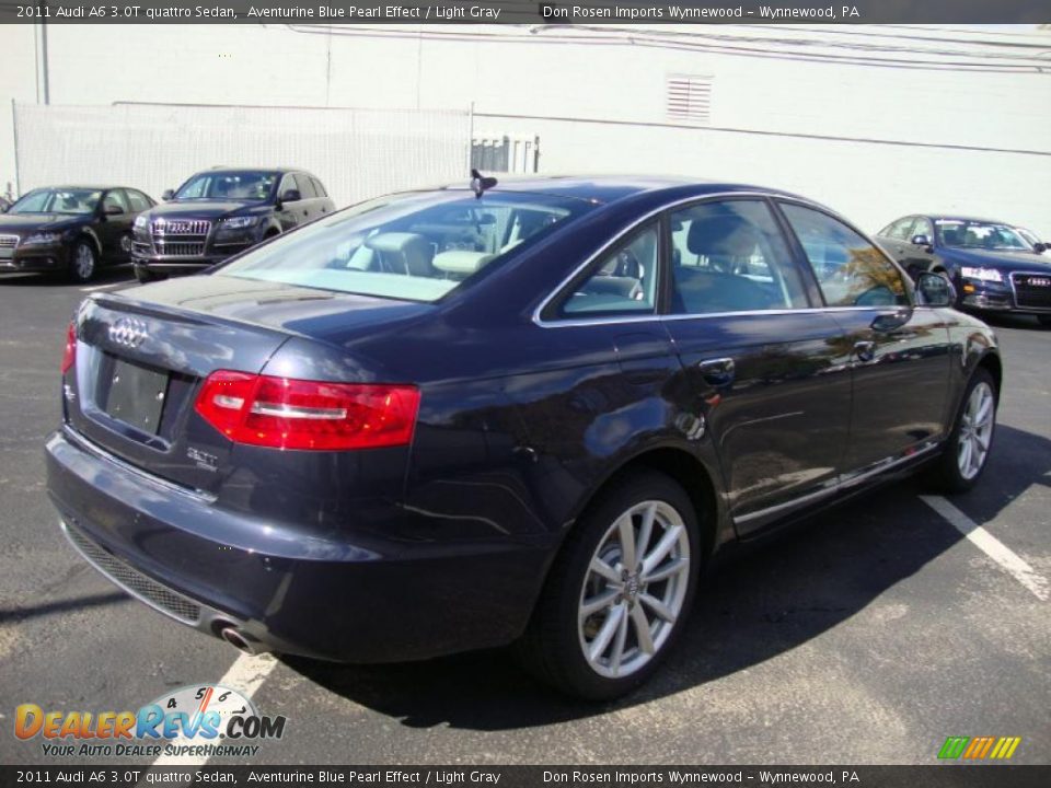 2011 Audi A6 3.0T quattro Sedan Aventurine Blue Pearl Effect / Light Gray Photo #8