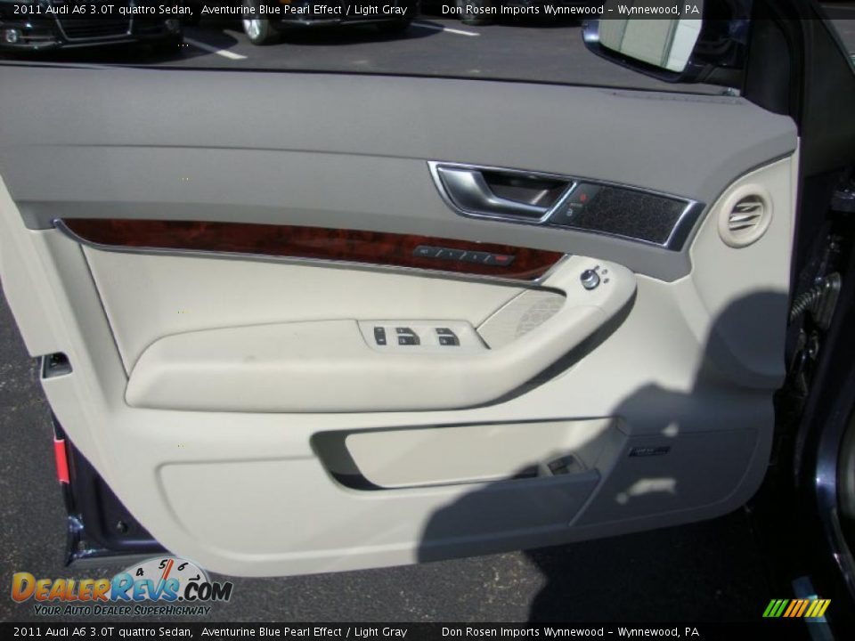 2011 Audi A6 3.0T quattro Sedan Aventurine Blue Pearl Effect / Light Gray Photo #14