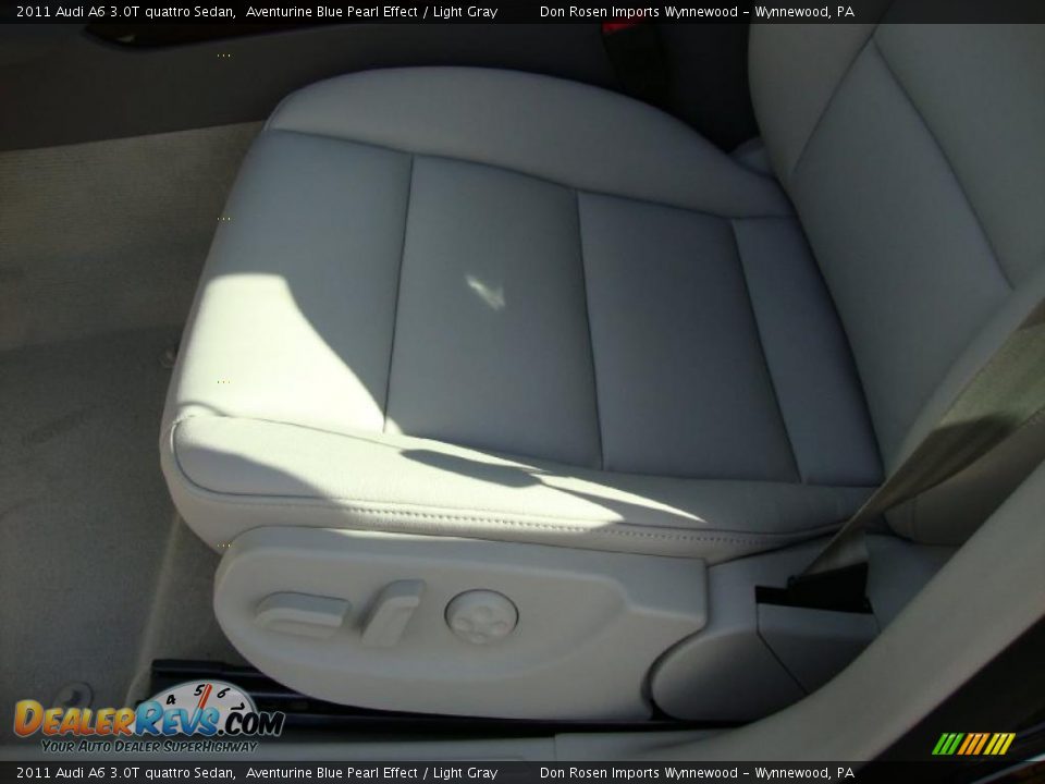 2011 Audi A6 3.0T quattro Sedan Aventurine Blue Pearl Effect / Light Gray Photo #16