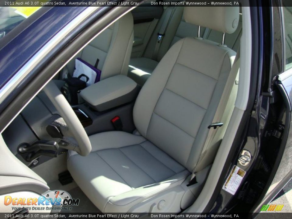 2011 Audi A6 3.0T quattro Sedan Aventurine Blue Pearl Effect / Light Gray Photo #17