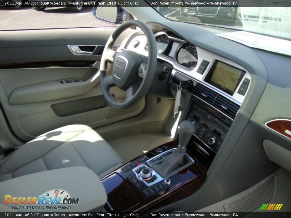 2011 Audi A6 3.0T quattro Sedan Aventurine Blue Pearl Effect / Light Gray Photo #19