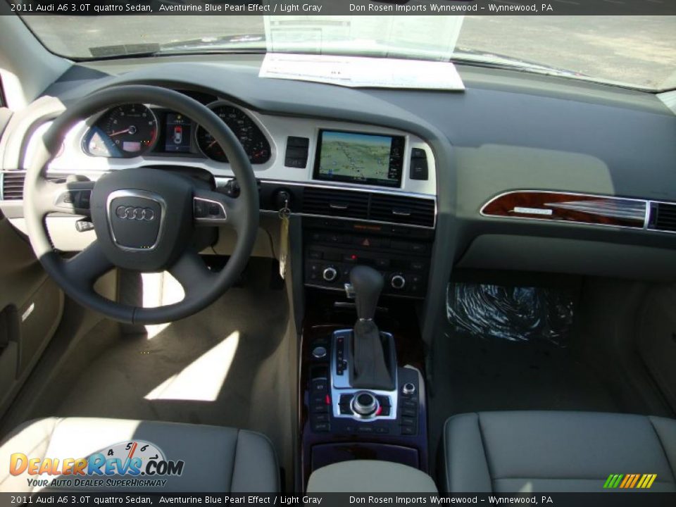 2011 Audi A6 3.0T quattro Sedan Aventurine Blue Pearl Effect / Light Gray Photo #27