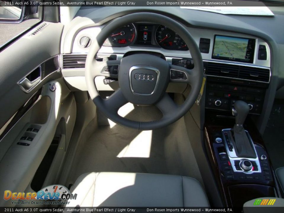 2011 Audi A6 3.0T quattro Sedan Aventurine Blue Pearl Effect / Light Gray Photo #28