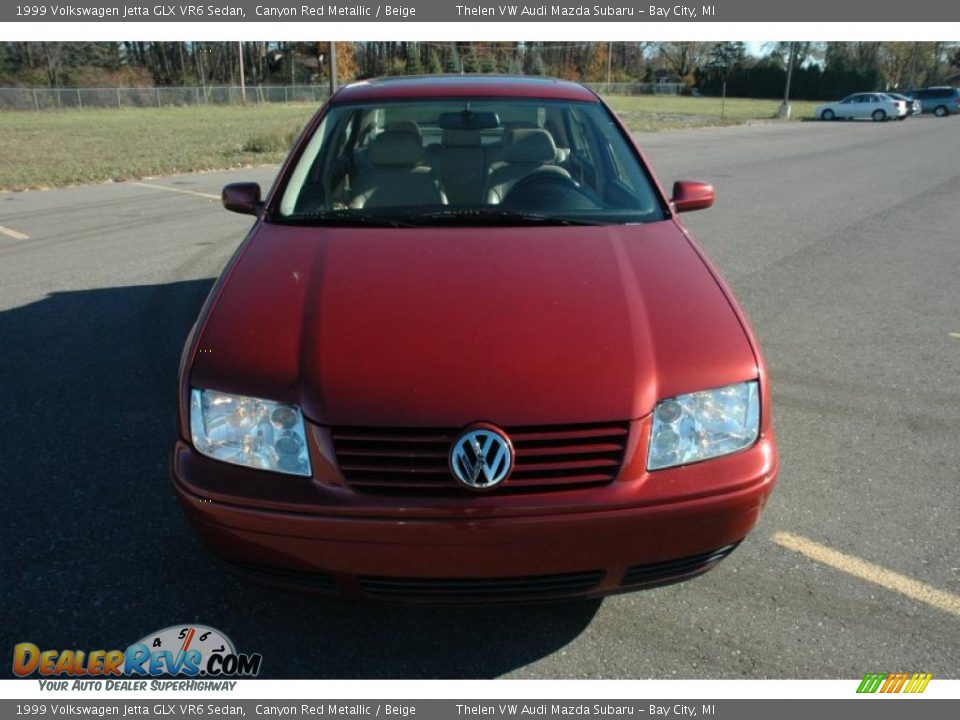 1999 Volkswagen Jetta GLX VR6 Sedan Canyon Red Metallic / Beige Photo #2