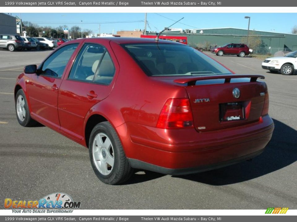 1999 Volkswagen Jetta GLX VR6 Sedan Canyon Red Metallic / Beige Photo #4