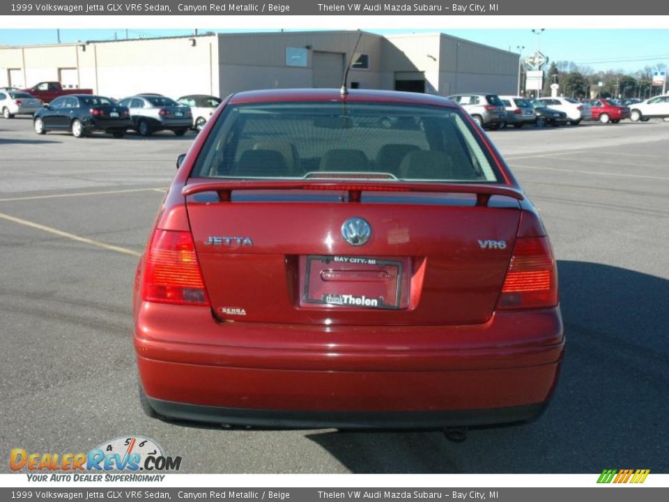1999 Volkswagen Jetta GLX VR6 Sedan Canyon Red Metallic / Beige Photo #5