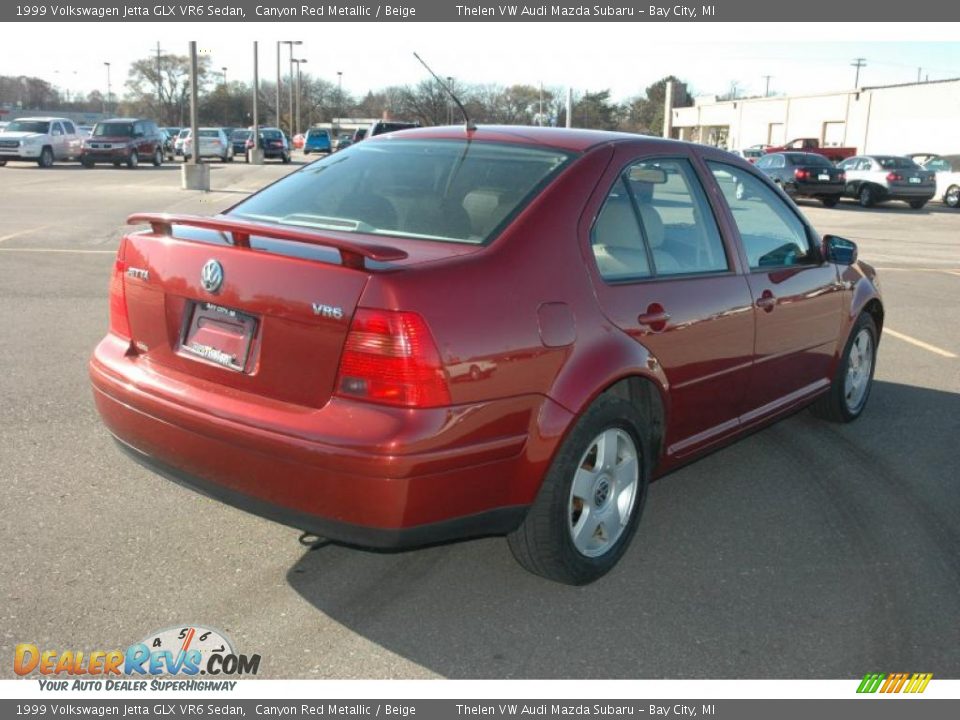 1999 Volkswagen Jetta GLX VR6 Sedan Canyon Red Metallic / Beige Photo #6