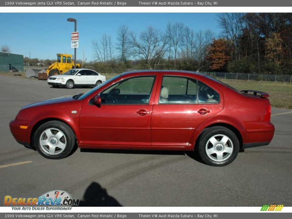 1999 Volkswagen Jetta GLX VR6 Sedan Canyon Red Metallic / Beige Photo #7